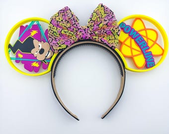 Powerline Anniversary 3D Mouse Ears | Goofy Movie Ears | Power Ears | Interchangeable Mouse Ears