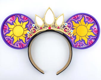 3D Tangled Sun Mural Mouse Ears | Interchangeable Mouse Ears | 3D Tangled Mouse Ears | Rapunzel Tangled Sun Ears