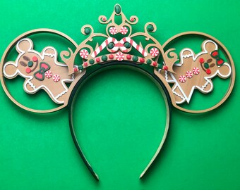 3D Christmas Gingerbread Mouse Ears | 3D Gingerbread Ears | 3D Christmas Ears | Interchangeable Mouse Ears