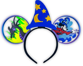 Fantastic Sorcerer Mouse 3D Ears | Fantasmic Ears | Sorcerer Hat Ears | 3D Printed Interchangeable Ears