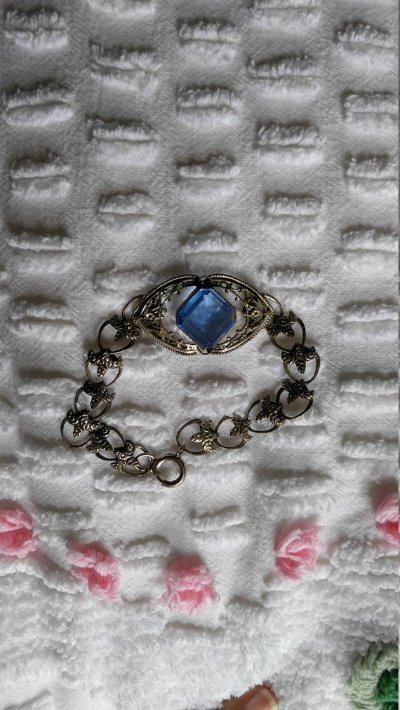 Art Deco style bracelet blue and silver