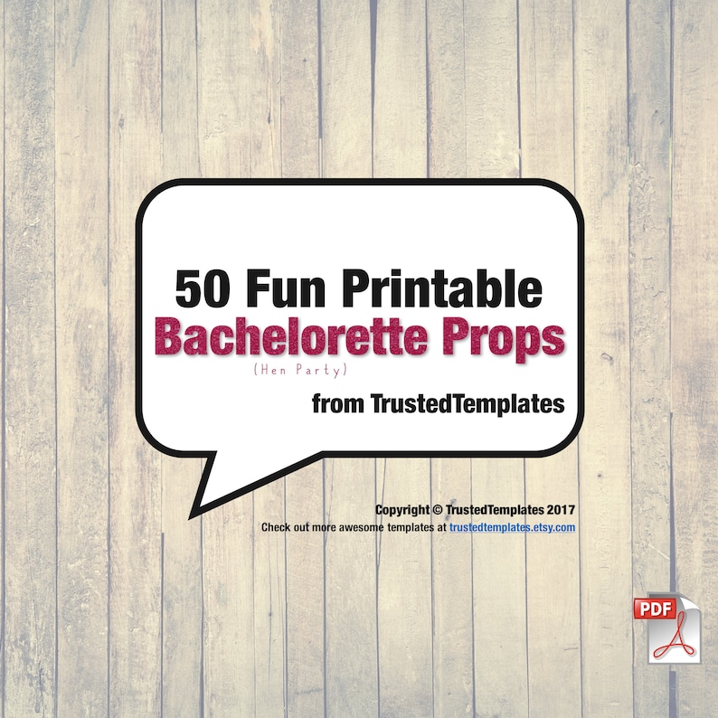 50 Fun Printable Bachelorette Party Props Hen Party Props Etsy