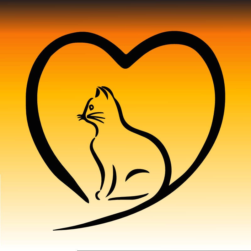 Cat Heart design SVG Kitten vector files for cricut Cat | Etsy