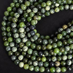 Genuine Natural Jade Gemstone Beads 6MM 8MM 10MM Green Round A+ Quality Loose Beads