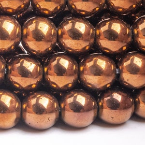 Hematite Gemstone Beads 6MM Red bronze Round AAA Quality Loose Beads (101341)