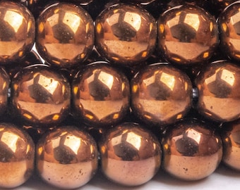Hämatit Edelstein Perlen 6 MM rotbronze AAA Qualität lose Perlen (101341)