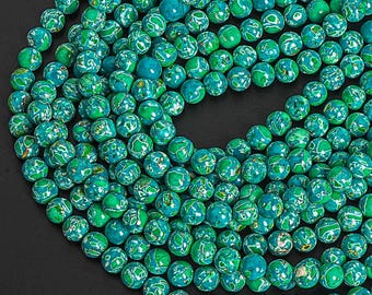 Lot De 4 Perles En Magnésite Boules 14mm - Couleurs Blanc Crème Ivoire - Pour Créations DIY