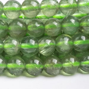 Echte natuurlijke apatiet edelsteenkralen 5 MM transparant groen ronde AAA+ kwaliteit losse kralen (123685)