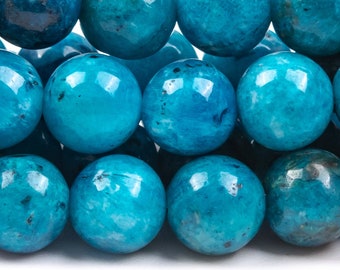 Hemimorphite Gemstone Beads 8MM Sky Blue Round A Quality Loose Beads (124459)