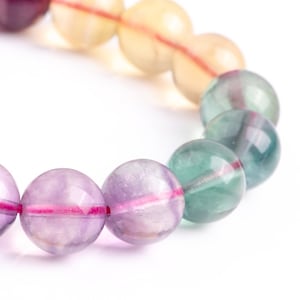 19 Pcs - 11MM Multicolor Fluorite Bracelet Grade AAA Genuine Natural Round Gemstone Beads (117929h-3985)