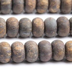 Genuine Natural Bronzite Gemstone Beads 6x4MM Matte Toffee Bar Rondelle AAA Quality Loose Beads (105418)