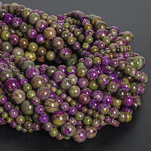 Genuine Natural Atlantisite Stichtite Gemstone Beads 4MM 6MM 8MM 10MM Purple Round AA Quality Loose Beads