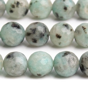 Genuine Natural Kiwi Jasper Gemstone Beads 8MM Green Micro Faceted Round A Quality Loose Beads (100875)