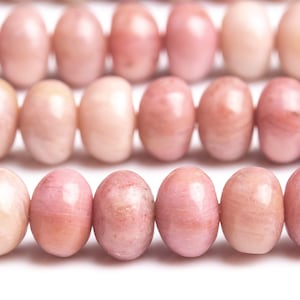Genuine Natural Rhodonite Gemstone Beads 6x4MM Haitian Flower Rondelle AAA Quality Loose Beads (104312)