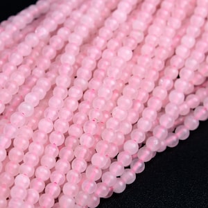 Genuine Natural Rose Quartz Gemstone Beads 3MM Pink Round AA Quality Loose Beads (104119)
