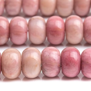 Genuine Natural Pink Rhodonite Gemstone Beads 8x5MM Haitian Flower Rondelle AAA Quality Loose Beads (104321)