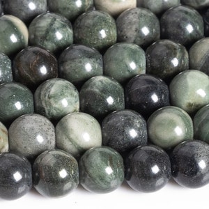 Genuine Natural Green Brown Jasper Gemstone Beads 4MM Green Round AAA Quality Loose Beads (126143)