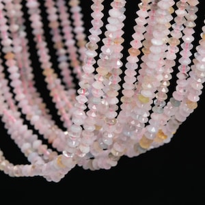 Genuine Natural Beryl Morganite Aquamarine Gemstone Beads 3x2MM Multicolor Faceted Rondelle AA Quality Loose Beads (111793)