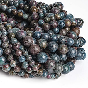 Genuine Natural Ruby Sapphire Gemstone Beads 6MM 8MM 10MM Dark Red Blue Round A+ Quality Loose Beads