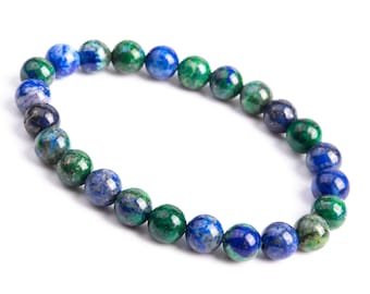 Perline di pietra preziosa azzurrite 7-8 mm verde e blu rotonde perline sciolte di qualità AAA (106613h-2018)