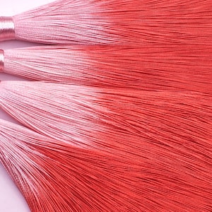 2 stuks - 5,12&quot; / 13 CM rood kleurverloop kwastje polyester, 1,1 CM dikte, handgemaakte kwasten van hoge kwaliteit (60793)
