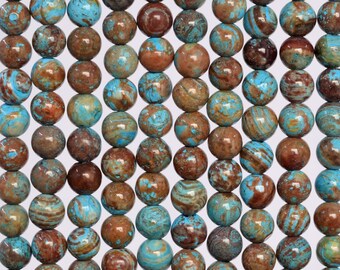10X8MM IMPERIAL JASPER GEMSTONE BLUE GREEN BROWN OVAL 10X8MM LOOSE BEAD 15.5/"