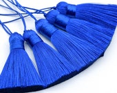 2 Pcs - 2.1 quot 5CM Royal Blue Tassel Artificial Silk 1CM Thickness Handcraft High Quality Tassels (64122)
