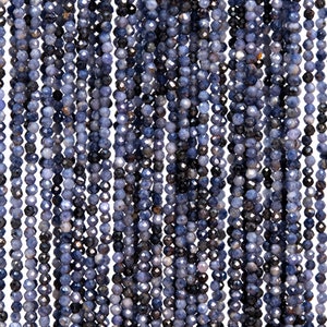 Genuine Natural Sapphire Gemstone Beads 2MM Blue Faceted Round A Quality Loose Beads (113239)