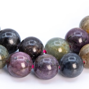 Genuine Natural Ruby Sapphire Gemstone Beads 6-7MM Multicolor Round A Quality Loose Beads (113449)