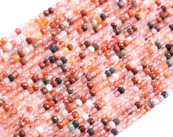 Genuine Natural Agate Gemstone Beads 3x2MM Multicolor Faceted Rondelle AAA Quality Loose Beads (117860)