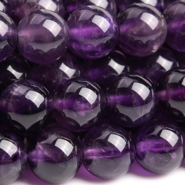 Genuine Natural Amethyst Gemstone Beads 6MM Purple Round AAA Quality Loose Beads (100717)