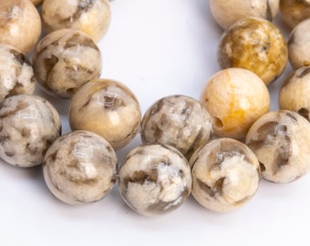 54 / 27 Pcs - 6MM Vanilla Brown Feldspar Beads Grade AAA Genuine Natural Round Gemstone Loose Beads (113003)
