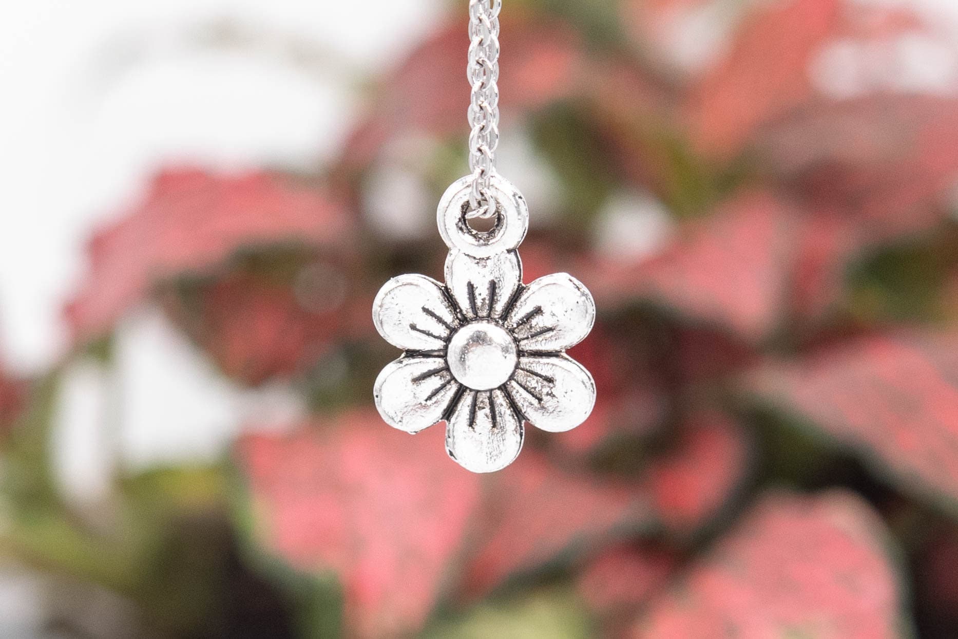 20 Pcs - 13x9x1mm Flower Charm Antique Silver Tone Zinc Alloy