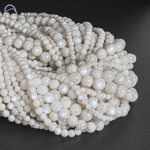 Genuine Natural Moonstone Gemstone Beads 4MM 6MM 8MM 10MM Rainbow Round Loose Beads