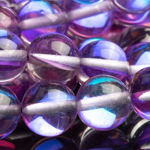 Mystic Aura Quartz Beads 8MM Violet Round Loose Beads (104583)