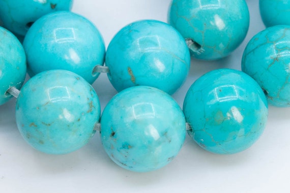 Perles Turquoise Rondes 10 Mm - Lot De 6 - Pierres Précieuses Naturelles