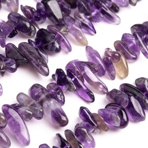Genuine Natural Amethyst Gemstone Beads 12-24x3-5MM Purple Stick Pebble Chip AAA Quality Loose Beads (111233)