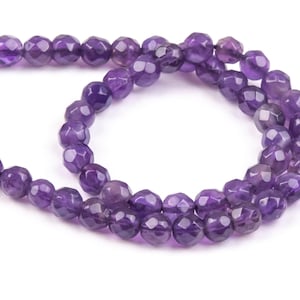 Genuine Natural Amethyst Gemstone Beads 3-4MM Purple Faceted Round A Quality Loose Beads (100849)