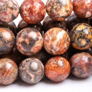 Genuine Natural Leopard Skin Jasper Gemstone Beads 8-9MM Multicolor Round AAA Quality Loose Beads (102874)