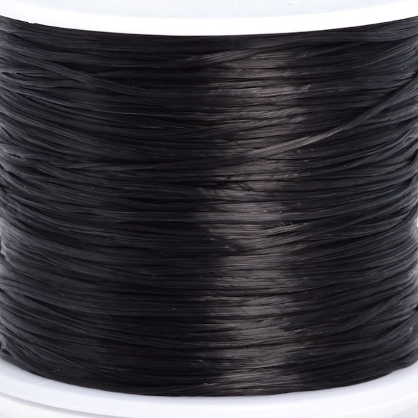 1 Spool - 0.8MM Black Elastic Cord / Thread 60 Meters Crystal String (61058-S2027)