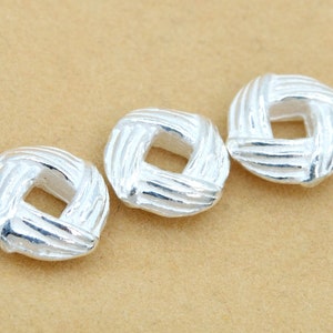 5 Pcs - 5MM Sterling Silver Rondelle Spacer Beads for Jewelry Making (61570-2105)