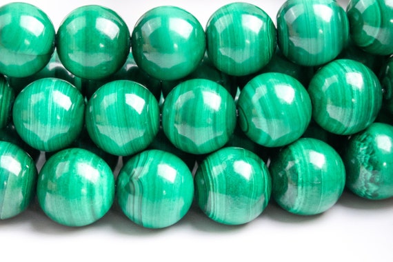 本物の天然マラカイト宝石ビーズ 10 MM グリーン ラウンド AA 品質