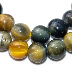 Tiger Eye Gemstone Beads 6MM Yellow Blue Round AAA Quality Loose Beads (116701)