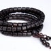 Natural Wood Ebony Blackwood Gemstone Beads 8x8MM Black Round Tube Quality Loose Beads (80267) 