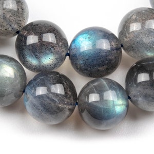 Genuine Natural Labradorite Gemstone Beads 9-10MM 10MM Rainbow Gray Round AAA Quality Loose Beads