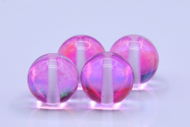8MM Pink Mystic Aura Quartz Beads Grade AAA Round Loose Beads 104587 48 Pcs 23 Pcs