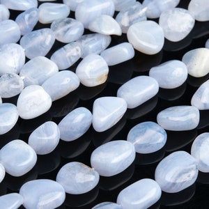 36-40 / 18-20 Pcs - 8-10MM Purple Blue Blue Lace Agate Beads Grade A Genuine Natural Pebble Nugget Gemstone Loose Beads (108554)