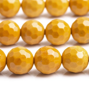 Echte Natürliche Mookait Edelstein Perlen 6 MM Gelb Micro Facettiert Runde AAA Qualität Lose Perlen (103643)