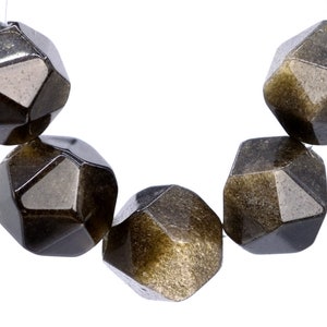 Echte Natürliche Goldene Obsidian Edelstein Perlen 7-8 MM Schwarz Stern Cut facettiert AAA Qualität Lose Perlen (103041)