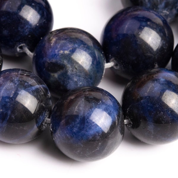 Genuine Natural Sodalite Gemstone Beads 16MM Blue Round AAA Quality Loose Beads (103616)